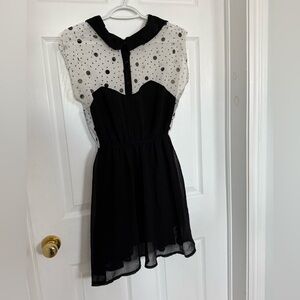 Black and White polka dot romper